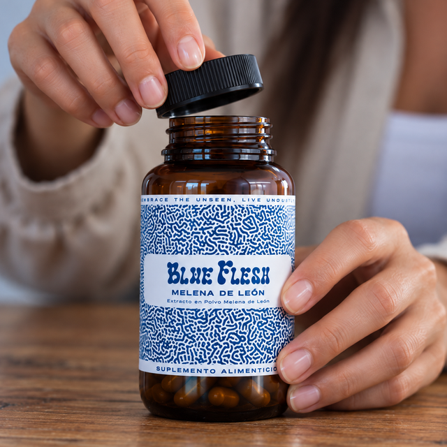 Abre tu frasco: Melena de León: extracto en polvo 100 g o 60 cápsulas Blue Flesh en cápsulas