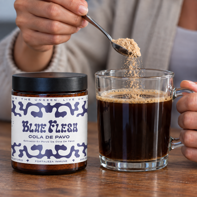 Añade a tu bebida: Cola de Pavo: extracto en polvo 100 g o 60 cápsulas Blue Flesh en polvo