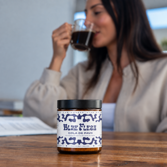 Disfruta tu ritual: Cola de Pavo: extracto en polvo 100 g o 60 cápsulas Blue Flesh en polvo