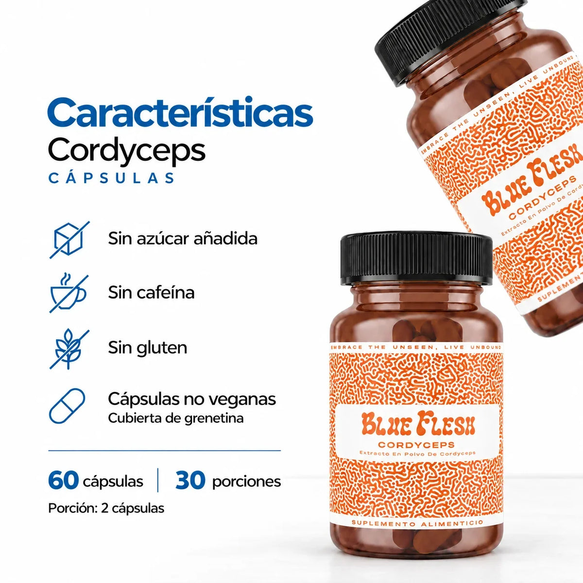 Cordyceps militaris: extracto en polvo 100 g o 60 cápsulas
