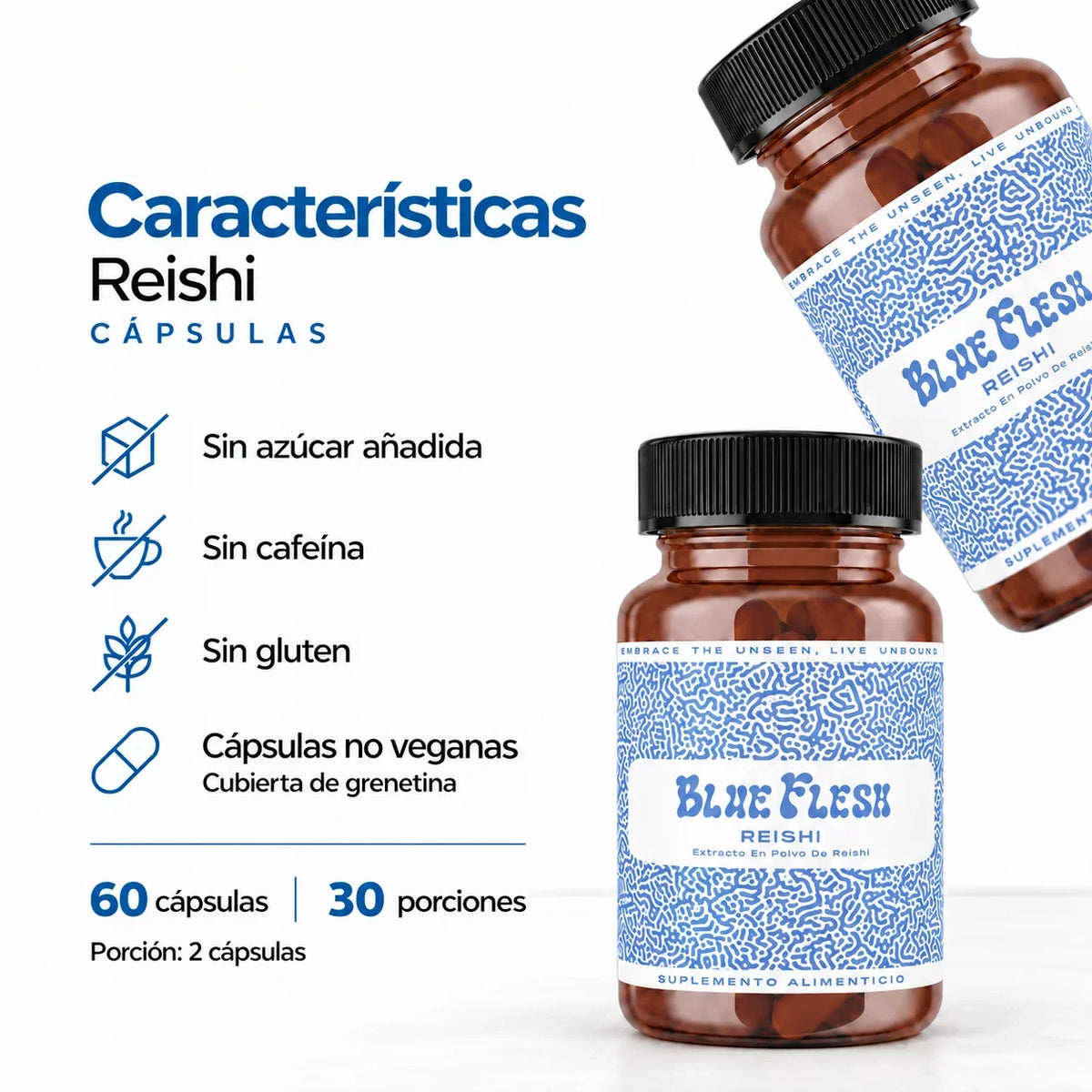 Reishi: extracto en polvo 100 g o 60 cápsulas