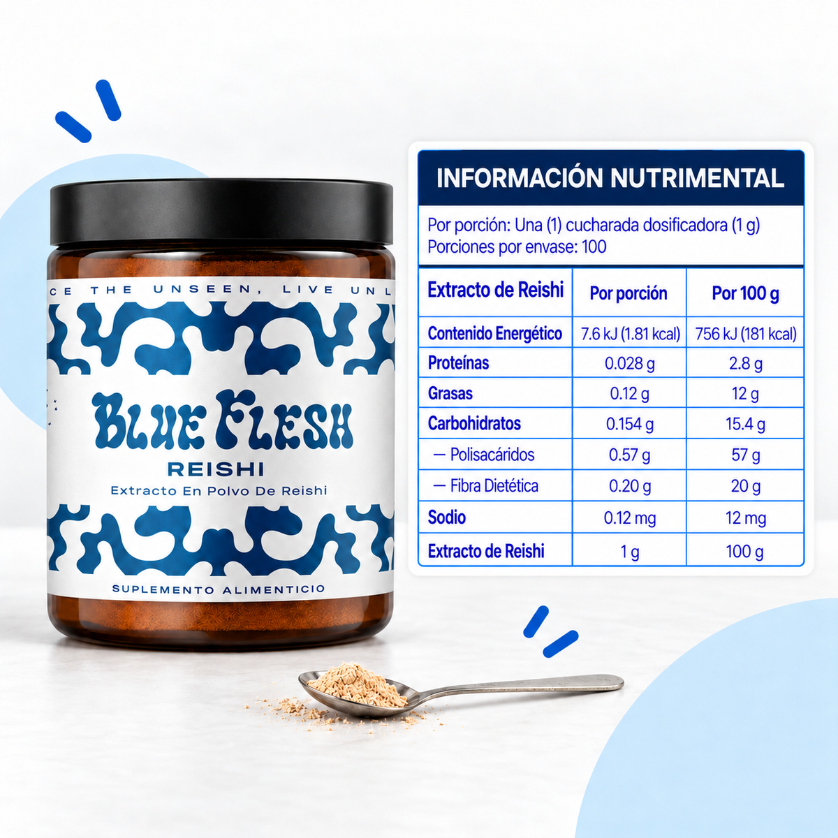 Reishi: extracto en polvo 100 g o 60 cápsulas